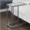 Monarch Accent Table in Hammered Silver with Blue Tile Top