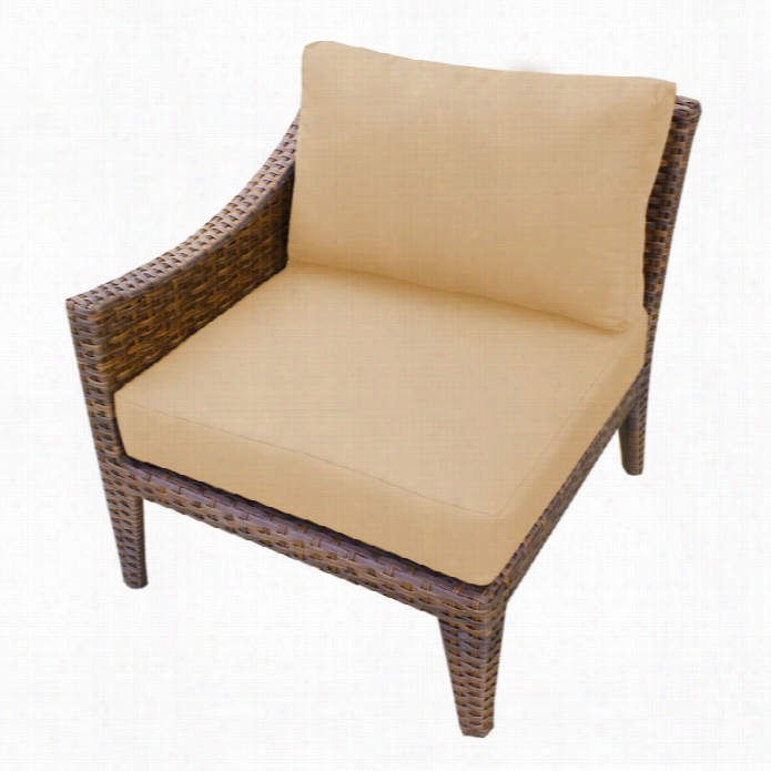 Tkc Manhattan Right Arm Exterior Wicker Chair In Sesame