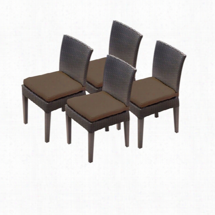 Tkc Napa Wicker Pati Dining Chairs In Cocoa (se Of 4)