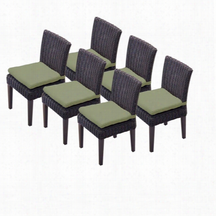 Tkc Venice Wicker Patio Dining Chairs In Cilantro (fix Of 6)