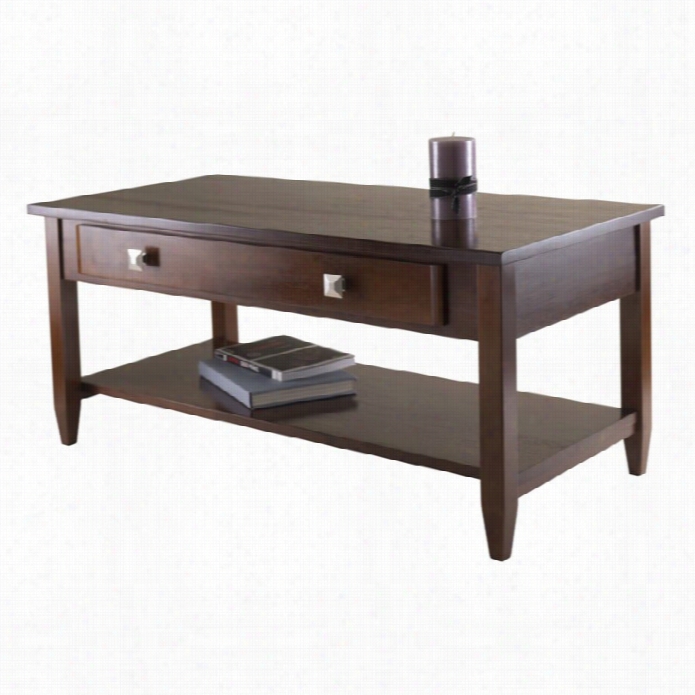 Winsome Richmond Tapered Leg Coffee Table In Antique Walnit