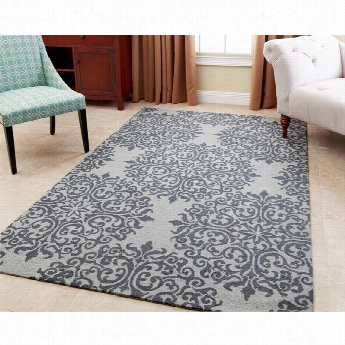 Abbbyson Living Emery 3'  X5' New Zealand Wool Rug In Floral Teal