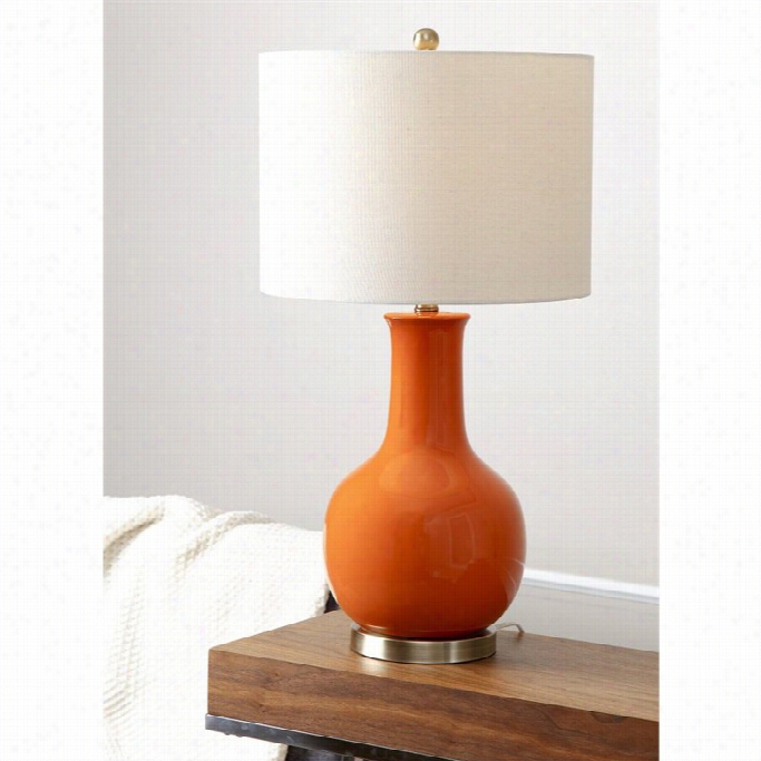 Abbyson Livinggourd Cerami Table Lamp In Orange