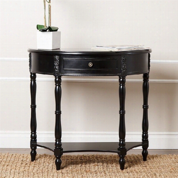 Abbyson Living San Pedro Wood Console Sofa Table In Antiqued Black