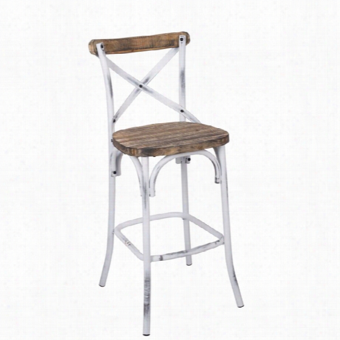 Acme Zaire Bar Stool In Walnut And  Antiquw Happy