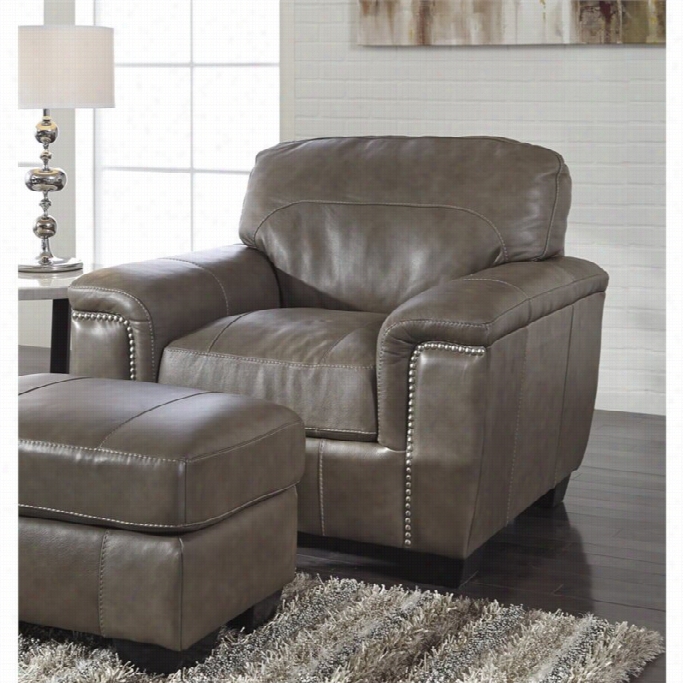 Ashley Donnell Leather Accent Chair In Grajtie