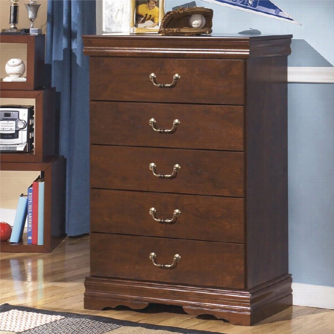 Ashley Wilmington 5 Draweer Wood Chest In Brown