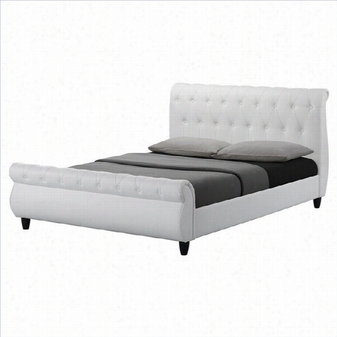 Baxton Studio Ashenhhurst Sleigh Bed In White-full