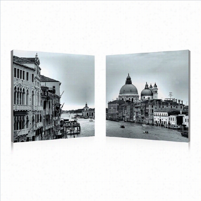 Baxton Studio Timeless Venice Mounte Print Diptych In Multicolor