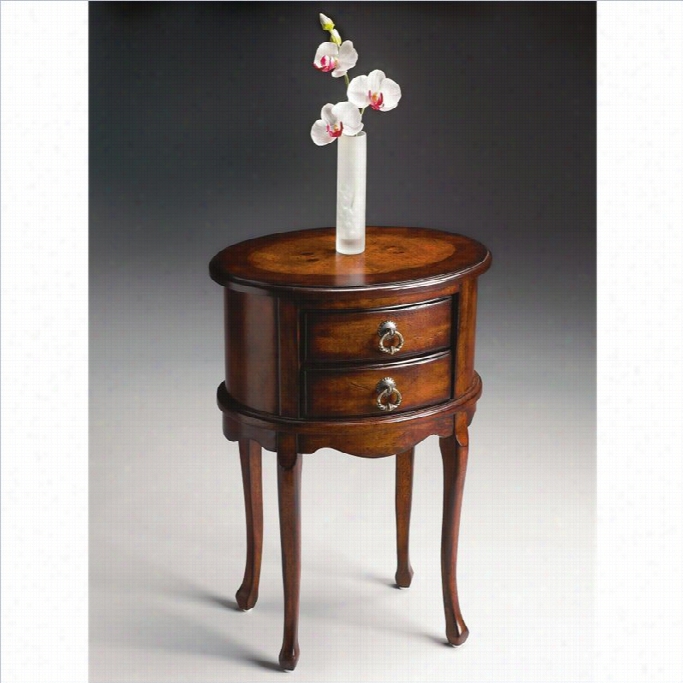 Butler Spedialty Oval Side Table In Plantation Cherry Finish