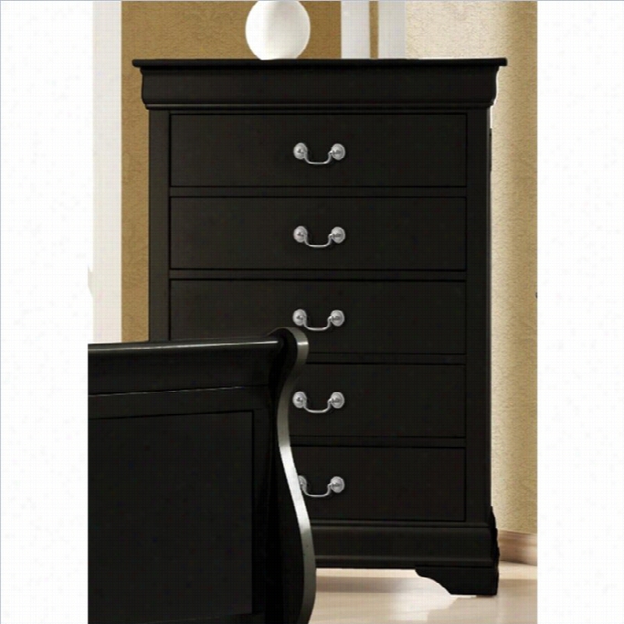 Coaster Louis Philippe Ffive Drawer Chest In Black