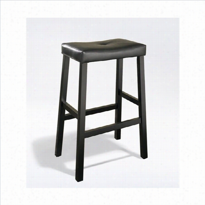 Croskey Furniture 30 Upholstered Saddle Seat Bar Stool In Black Finish