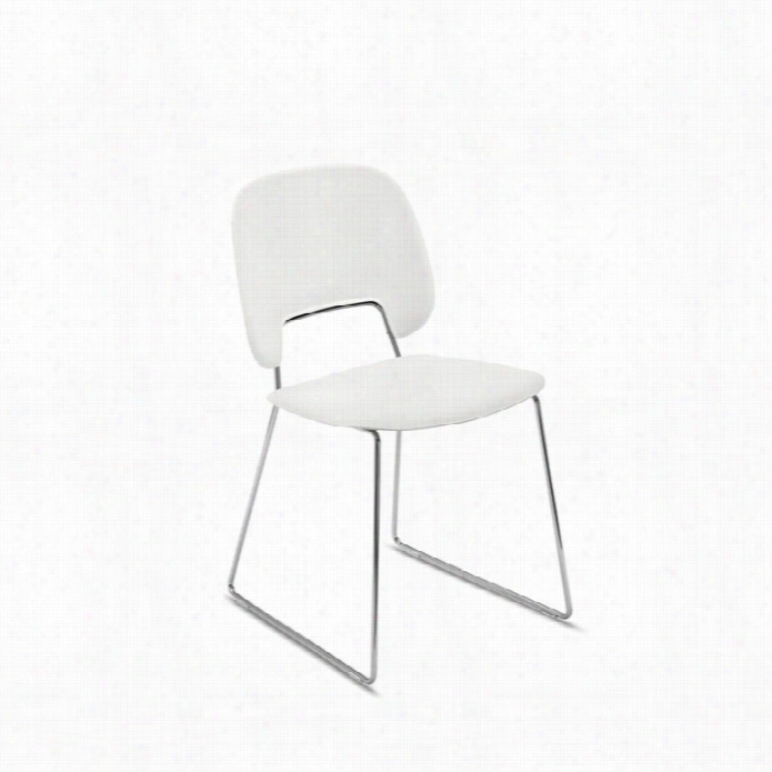 Domitalia Traffic 18.5 Xx 21.25 Stacking Chair In White And Chrome