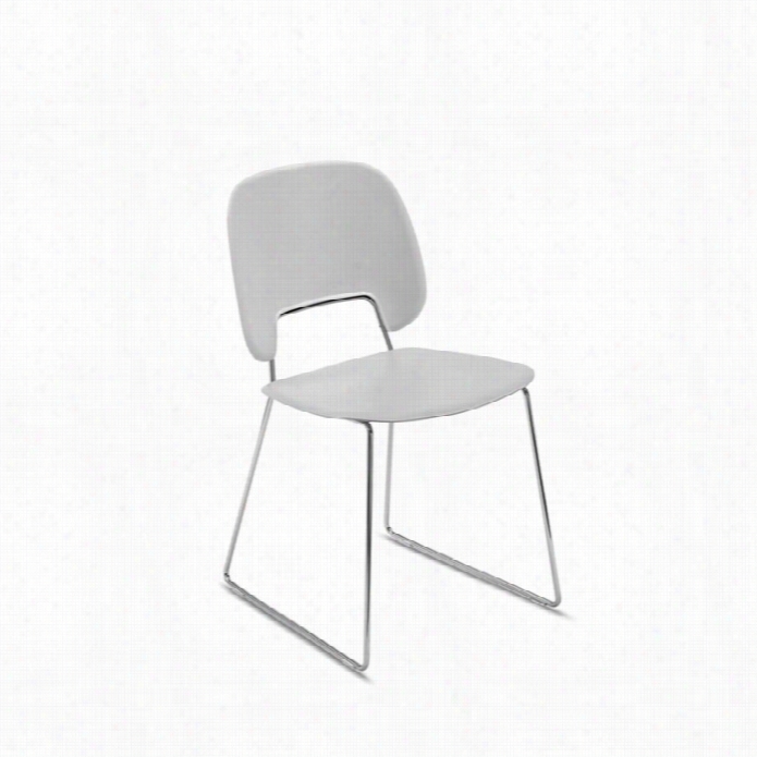 Domitalia Traffic 18.5x21.25 Stacking Chair In Ligth Grey And Chrome