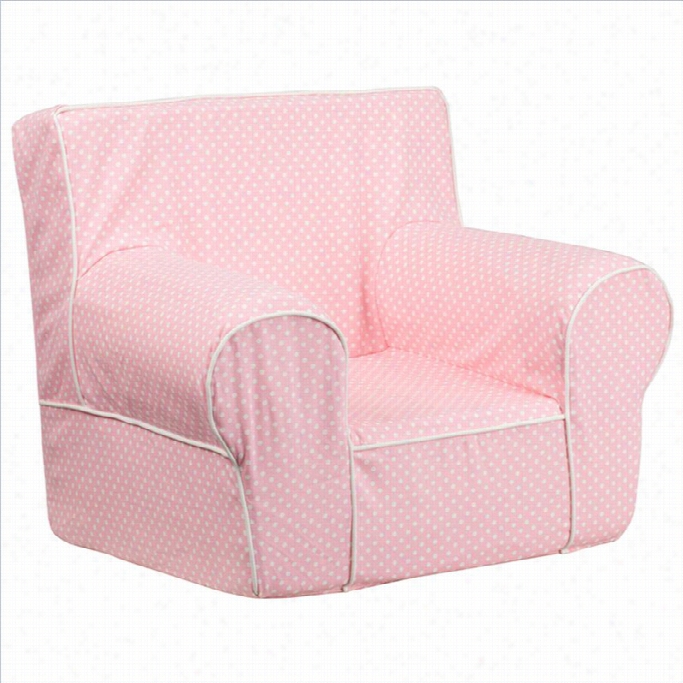 Flash Furniture Dorte Dsmall Kisd Chair In Pink With White Piping