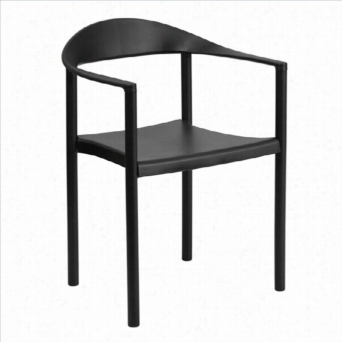 Flash Furniture Hercules Plastic Cafe Stack Stacking Chair In Black