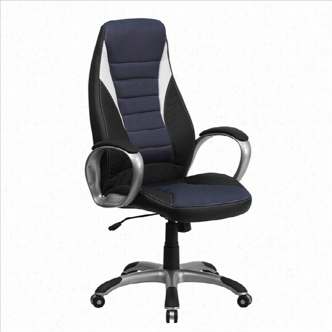 Flash Furniture High Back Vinyl Office Chair In Black And Lbue