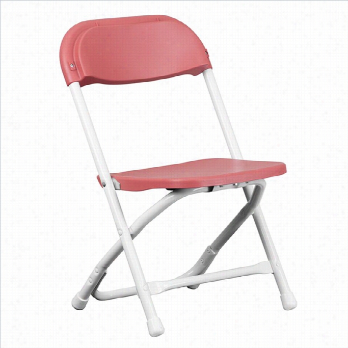 Flash Furniture Kids Plastic Folding Chair In Burgundy