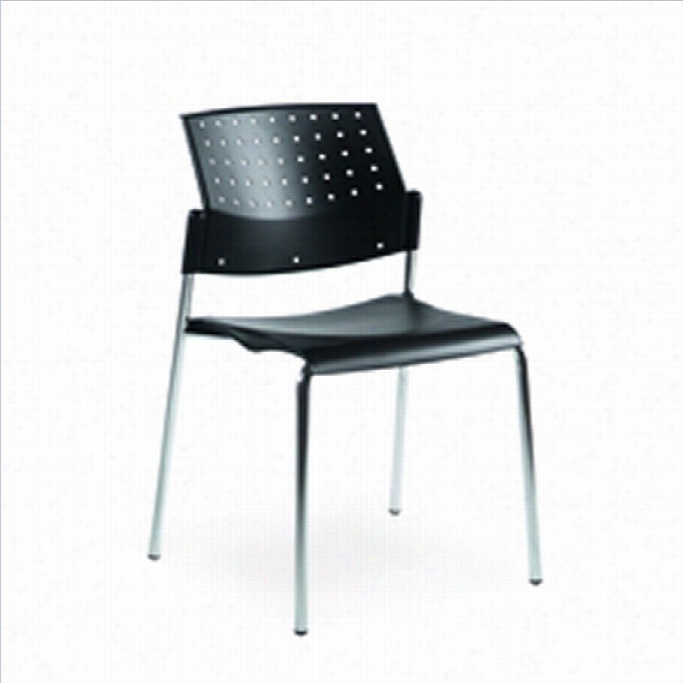 Global Sonic Armless Stacking Chair In Black