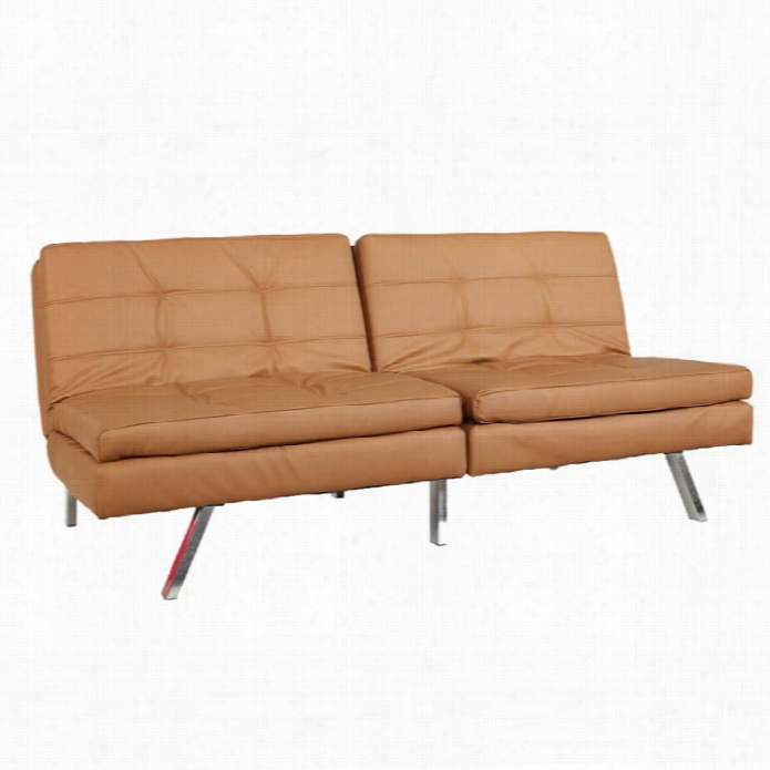 Gold Sparrow Memphis Faux Leather Convretible Couch In Camel