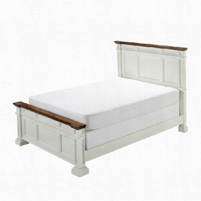 Home Styles Americana Panel Bed In White-queen