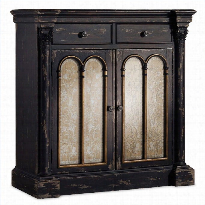 Hooker Furniture Decortive 2-d R Aw 2-door Console Accent Chest In Distressed Ebony