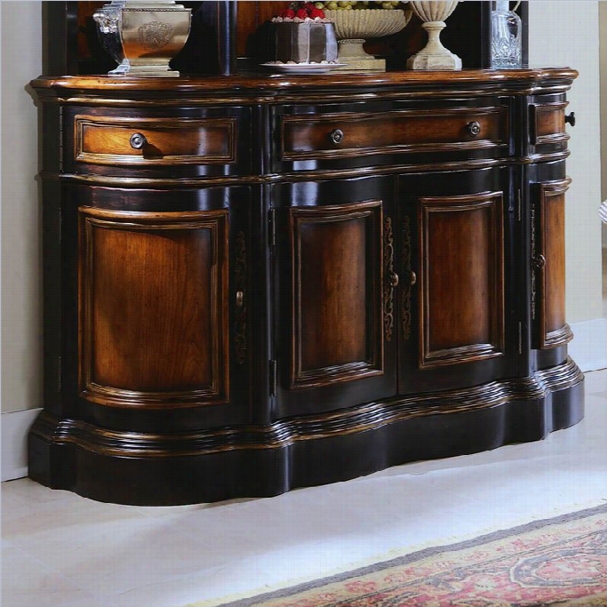 Hooker Furniture Preston  Ridge Shaped Buffet In Cherry/ma Hogany Finissh