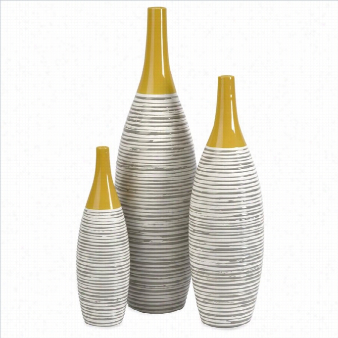 Imax Corporation Andean Multi Glaze Vases (set Of 3)
