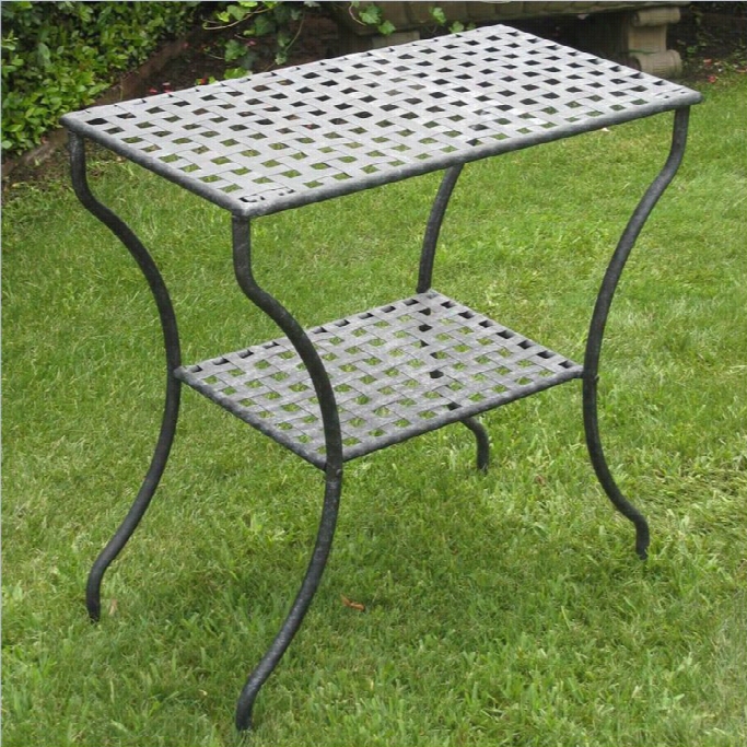 International Caravan Mandalay Rectangular 2-tier Patio Table