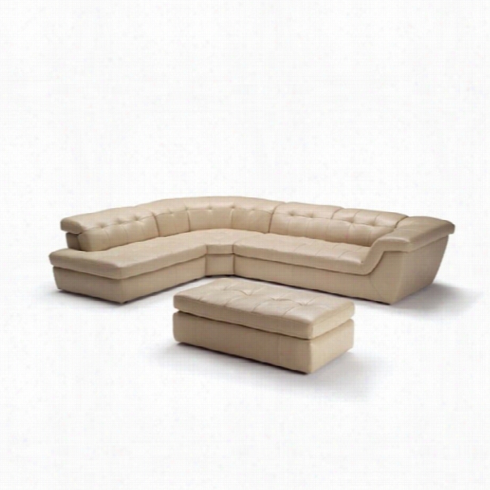 J&m Furniture 397 Leather Ottomani N Beige