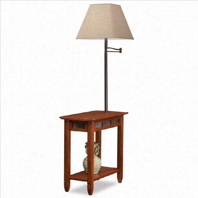 Leick Preferred Finds Slate Chairside Lamp End Table In Rustic