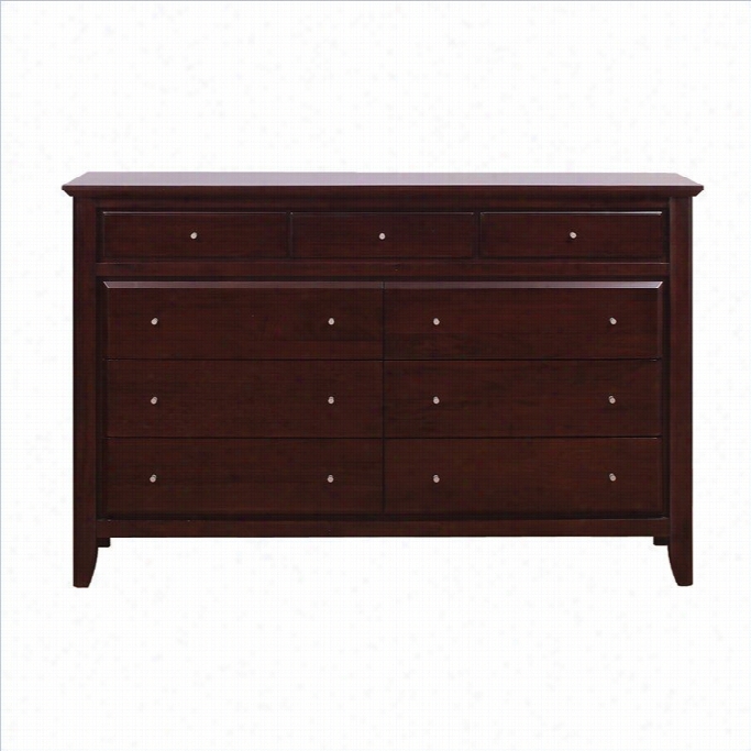 Modus City Ii 9 Drawer Double Dresser In Coco