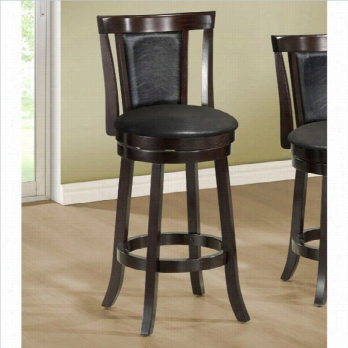 Monarch 29 Swivel Bar Stool In Blacck And Cappuccino (set Of 2)