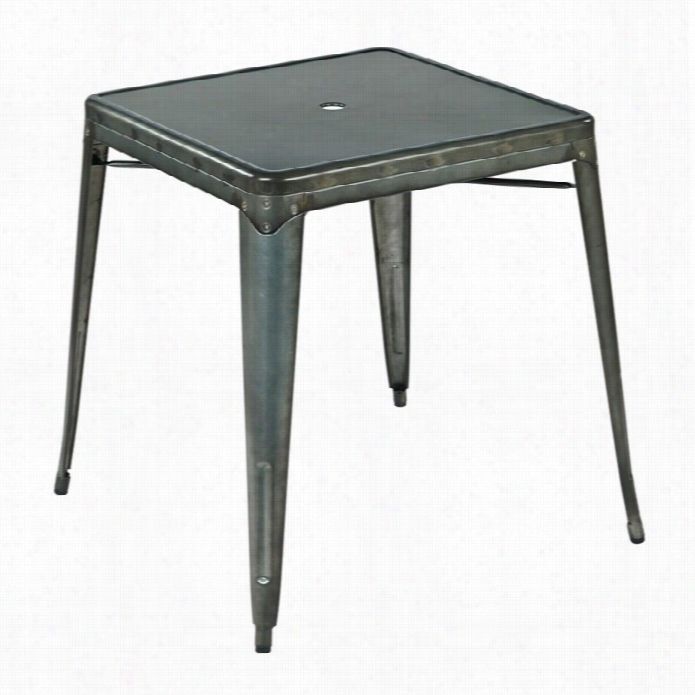 Ofifc E Star Bristow Metal Patio Bistro Table In Matte Galvanized