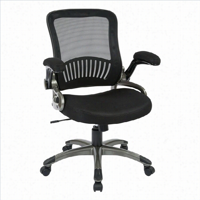 Office Star Em Series Screen Back And Mesh Seat Office Chair In Black