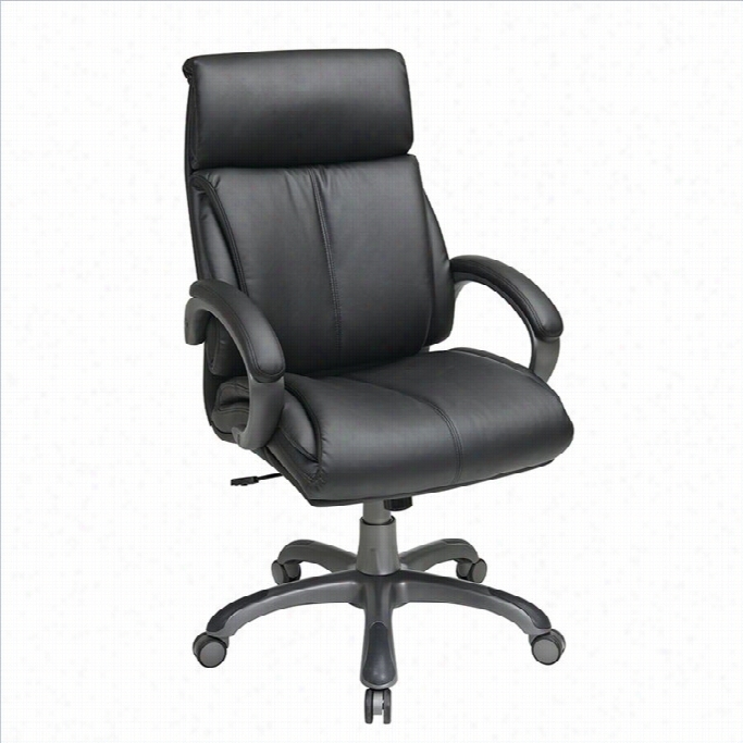 Office Star Executive Black Eco Leather Ofice Chair With Tilt Control