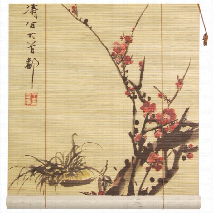 Oriental Furniture Sakurab Lossom Blinds In Multicolor-24 Inches