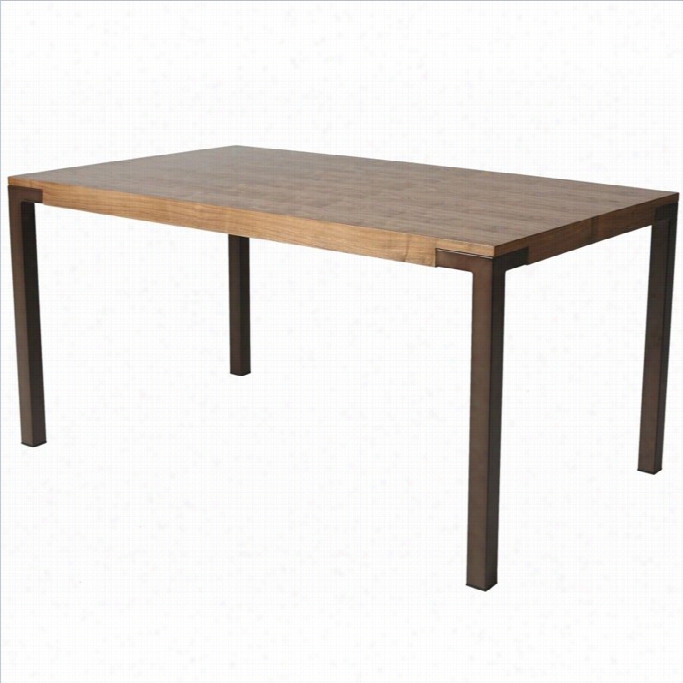 Pa Stel Furniture Amrita Dining Table In Coffee Brown And Walnut