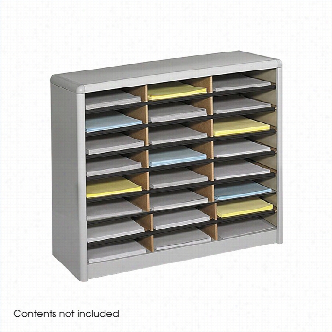 Safco Value Sorter 24 Compartment Flat Files Metal Organizer In Gray