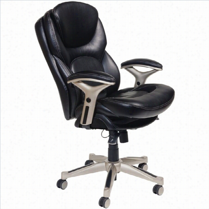 Serta Back In Motion Officeh Airr In Black Bonded Leatther