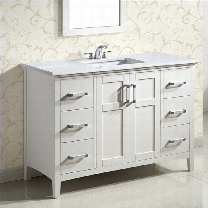 Simpli Hoje  Winston 49 Bath Vanity With Quartz Marble Top N Whige