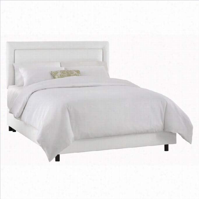 Skyline  Furniture Twill Borer Bed In White-twin