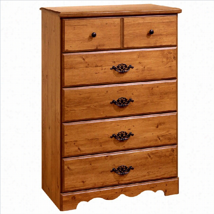 So Uth Shore Prairie Kids 5 Drawer Chest In Country Pine Finish