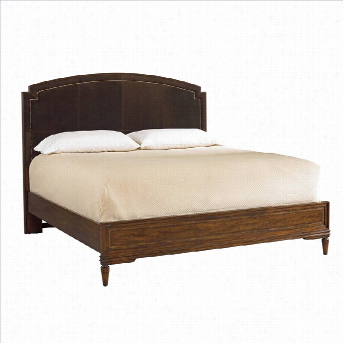 Stanley Furnitrue Vintage Queen Upholstered Bed In Vintage Cherry