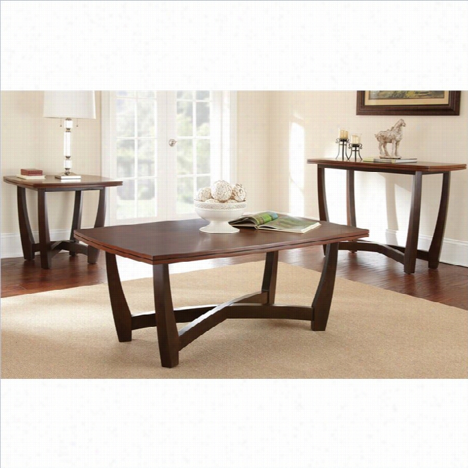 Steve Silver Companykenzo 3 Piece Cocktail Table Set In Cherry