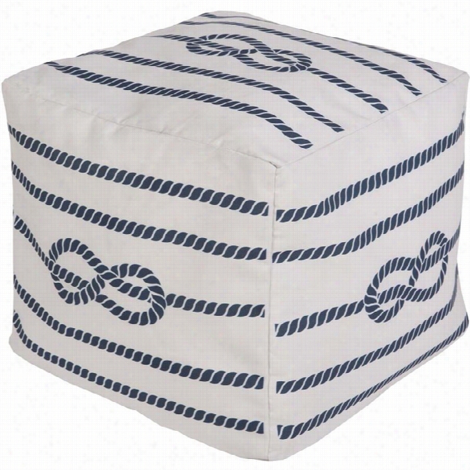 Surya Cube Pouf Ottoman In Ivory