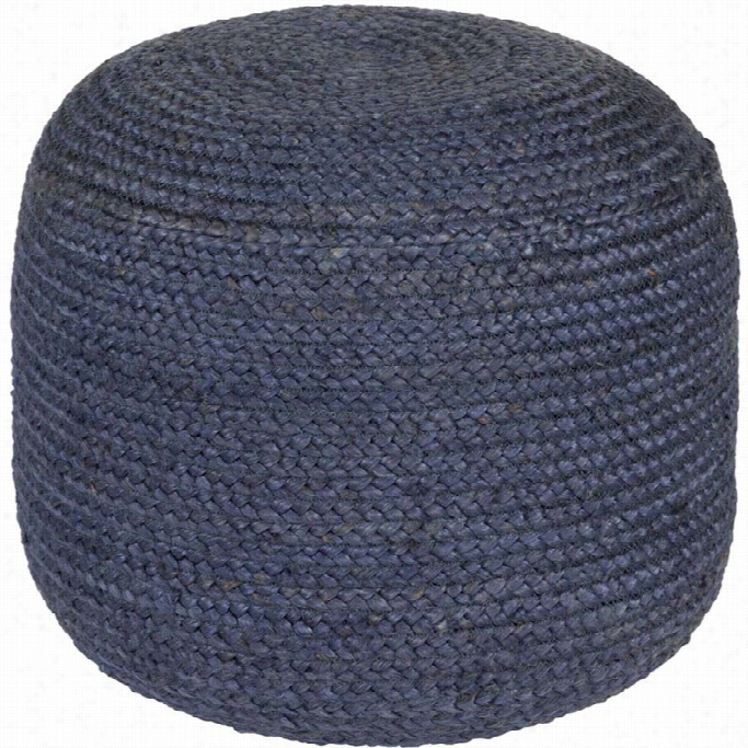 Surya Tropics Sphere Pouf Ottoman In Navy