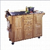Home Styles Furniture Stainless Steel Kitchen Cart with Breakfast Bar in Natural Finish