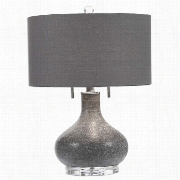 Uttermost Canelo Idstressed Black Glass Lamp