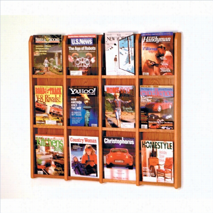 Wooden Mallet 12 Magazine Wall Rack Inn Medium Oak